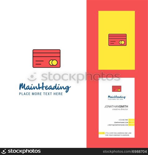 Credit card Creative Logo and business card. vertical Design Vector