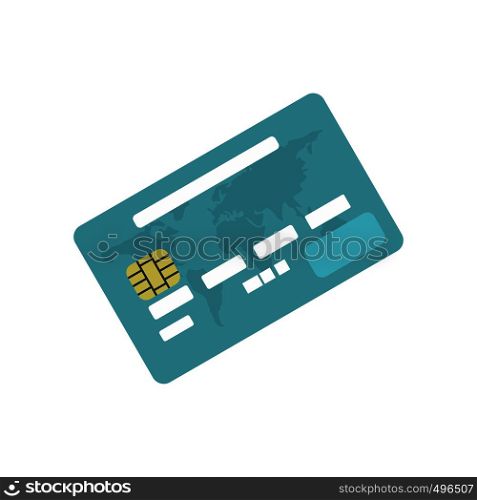 Credit card flat icon isolated on white background. Credit card flat icon