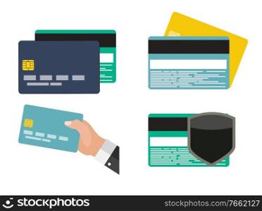 Credit Card Flat Simple Icon Collection. Vector Illustration EPS10. Credit Card Flat Simple Icon Collection. Vector Illustration