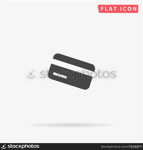 Credit Card flat vector icon. Glyph style sign. Simple hand drawn illustrations symbol for concept infographics, designs projects, UI and UX, website or mobile application.. Credit Card flat vector icon