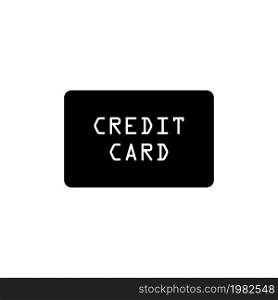 Credit Card. Flat Vector Icon illustration. Simple black symbol on white background. Credit Card sign design template for web and mobile UI element. Credit Card Flat Vector Icon