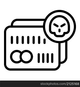 Credit card fraud icon outline vector. Cuber secure. Money identity. Credit card fraud icon outline vector. Cuber secure
