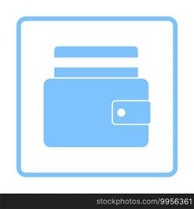 Credit Card Get Out From Purse Icon. Blue Frame Design. Vector Illustration.