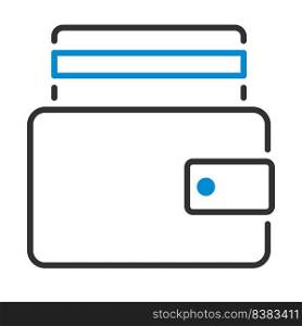 Credit Card Get Out From Purse Icon. Editable Bold Outline With Color Fill Design. Vector Illustration.