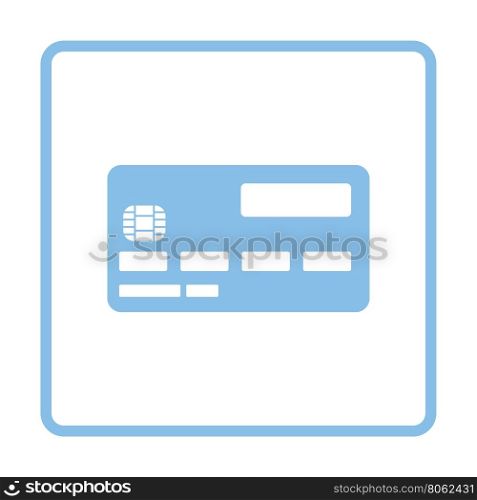 Credit card icon. Blue frame design. Vector illustration.