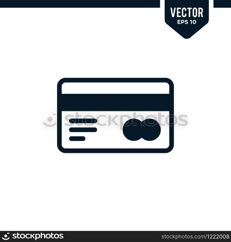 Credit card icon collection in Glyph or flat style