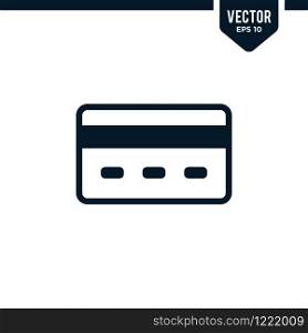 Credit card icon collection in Glyph or flat style