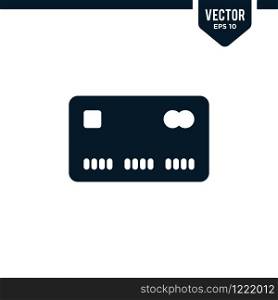 Credit card icon collection in Glyph or flat style