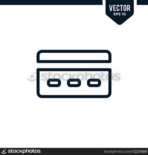 Credit card icon collection in outlined or line art style