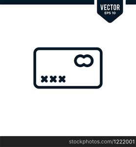 Credit card icon collection in outlined or line art style