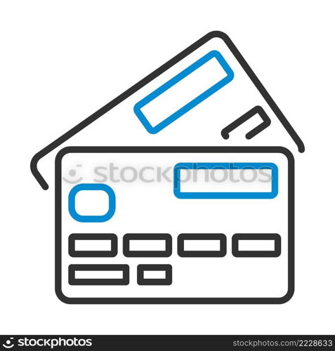 Credit Card Icon. Editable Bold Outline With Color Fill Design. Vector Illustration.