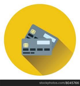 Credit card icon. Flat color design. Vector illustration.