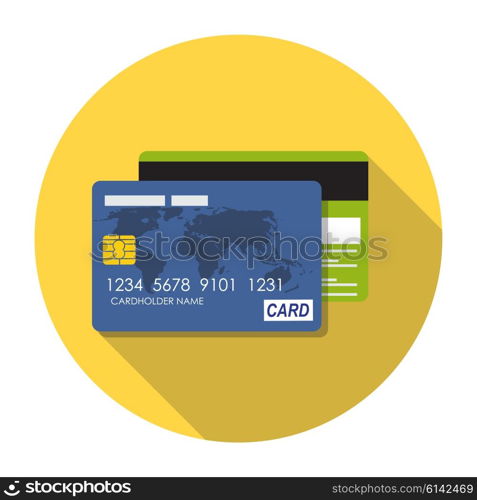 Credit Card Icon Flat Concept Vector Illustration. EPS10