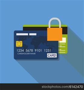 Credit Card Icon Flat Concept Vector Illustration. EPS10