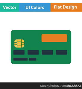 Credit card icon. Flat design. Vector illustration.