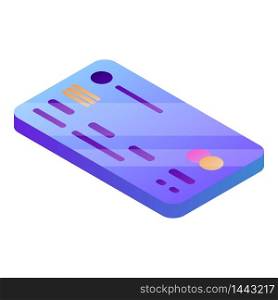 Credit card icon. Isometric of credit card vector icon for web design isolated on white background. Credit card icon, isometric style