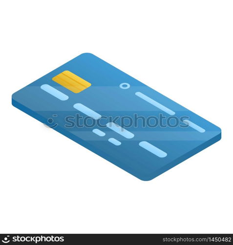 Credit card icon. Isometric of credit card vector icon for web design isolated on white background. Credit card icon, isometric style