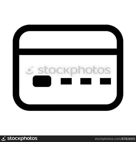 Credit card icon line isolated on white background. Black flat thin icon on modern outline style. Linear symbol and editable stroke. Simple and pixel perfect stroke vector illustration.