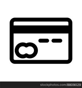 Credit card icon line isolated on white background. Black flat thin icon on modern outline style. Linear symbol and editable stroke. Simple and pixel perfect stroke vector illustration.