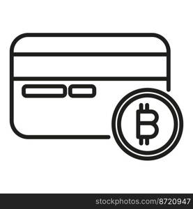 Credit card icon outline vector. Bitcoin money. Business finance. Credit card icon outline vector. Bitcoin money