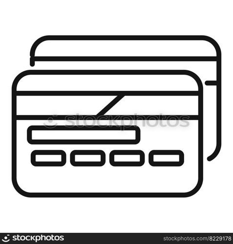 Credit card icon outline vector. Interface ui. Game system. Credit card icon outline vector. Interface ui