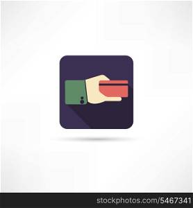 credit card in a hand icon