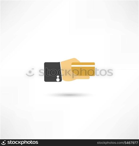 credit card in a hand icon