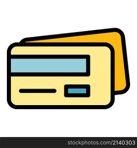 Credit card interface icon. Outline Credit card interface vector icon color flat isolated. Credit card interface icon color outline vector