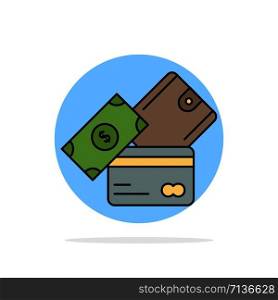 credit card, money, currency, dollar, wallet Flat Color Icon Vector