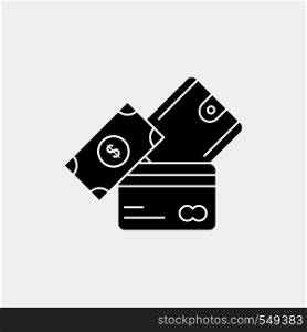 credit card, money, currency, dollar, wallet Glyph Icon. Vector isolated illustration. Vector EPS10 Abstract Template background