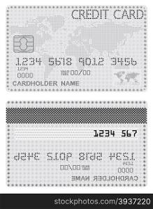Credit Card of the stars in black and white. Vector illustration