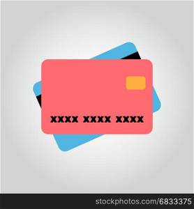 Credit card on a white background. Credit card. Single flat icon on white background. Vector illustration.