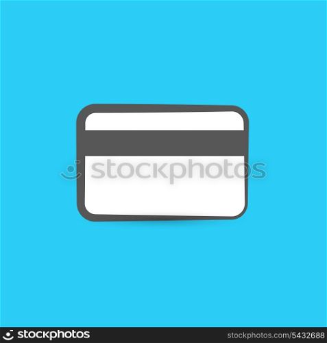 Credit card on blue background