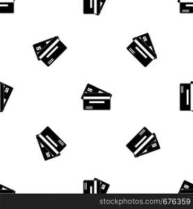 Credit card pattern repeat seamless in black color for any design. Vector geometric illustration. Credit card pattern seamless black
