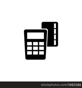 Credit Card Pay POS Terminal. Flat Vector Icon illustration. Simple black symbol on white background. Credit Card Pay POS Terminal sign design template for web and mobile UI element. Credit Card Pay POS Terminal Flat Vector Icon
