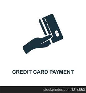 Credit Card Payment creative icon. Simple element illustration. Credit Card Payment concept symbol design from personal finance collection. Can be used for mobile and web design, apps, software, print. Credit Card Payment icon. Line style icon design from personal finance icon collection. UI. Pictogram of credit card payment icon. Ready to use in web design, apps, software, print.