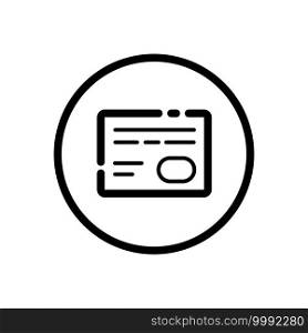 Credit card. Payment options. Commerce outline icon in a circle. Isolated vector illustration