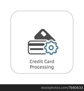Credit Card Processing Icon. Flat Design. Business Concept. Isolated Illustration.. Credit Card Processing Icon. Flat Design.