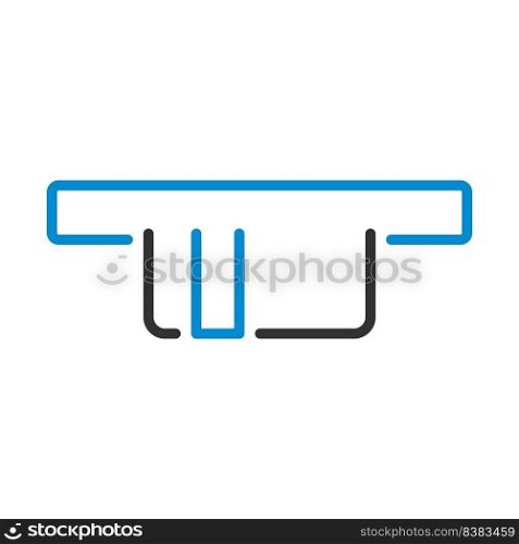 Credit Card Sliding Out From ATM Icon. Editable Bold Outline With Color Fill Design. Vector Illustration.