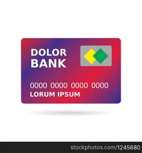 Credit card template, flat vector illustration