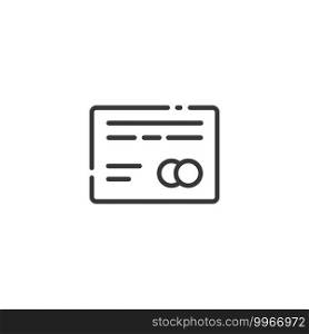 Credit card thin line icon. Payment options. Isolated outline commerce vector illustration