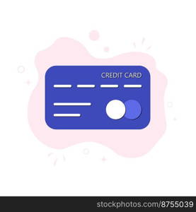 Credit card vector icon isolated on white background.