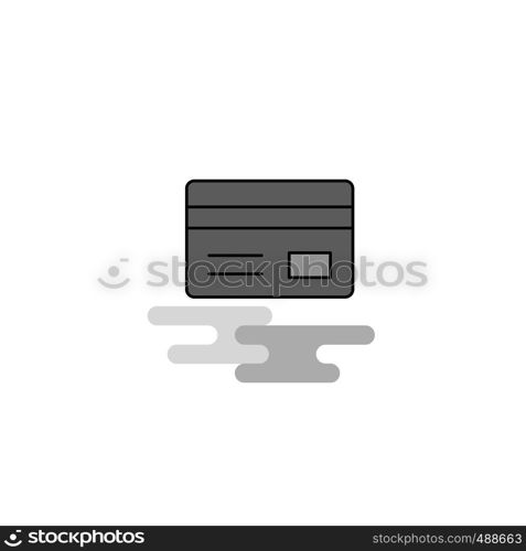 Credit card Web Icon. Flat Line Filled Gray Icon Vector