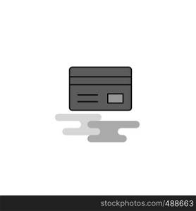 Credit card Web Icon. Flat Line Filled Gray Icon Vector