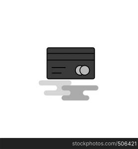 Credit card Web Icon. Flat Line Filled Gray Icon Vector