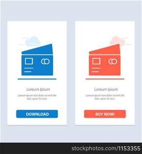 Credit, Debit, Global, Pay, Shopping Blue and Red Download and Buy Now web Widget Card Template