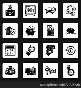 Credit icons set. Simple illustration of 16 credit vector icons for web. Credit icons set, simple style
