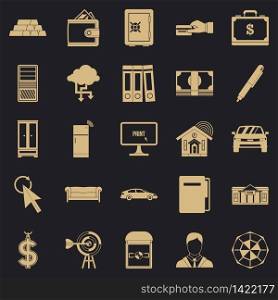 Credit icons set. Simple set of 25 credit vector icons for web for any design. Credit icons set, simple style