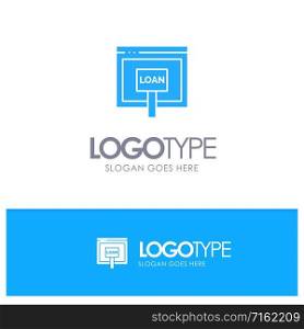 Credit, Internet, Loan, Money, Online Blue Solid Logo with place for tagline