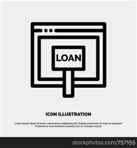 Credit, Internet, Loan, Money, Online Line Icon Vector